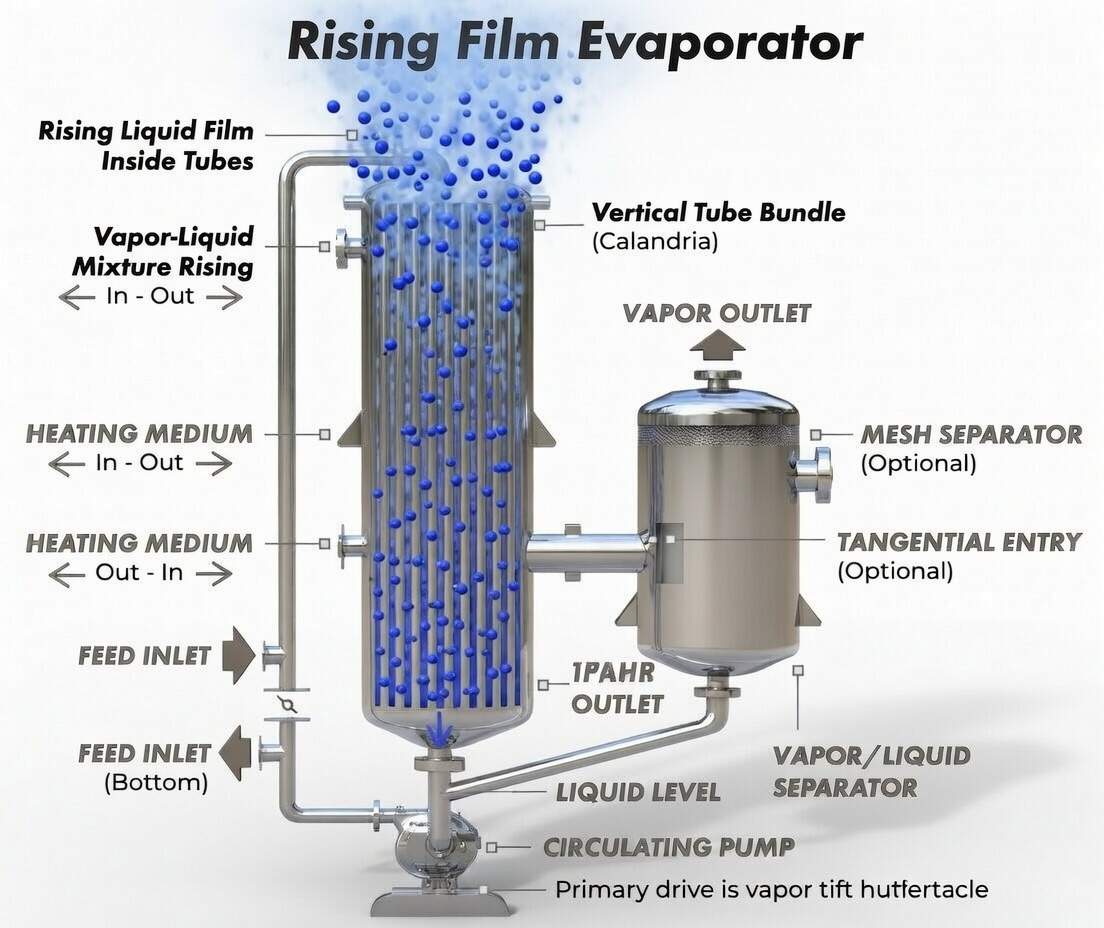 Rising Film Evaporators
