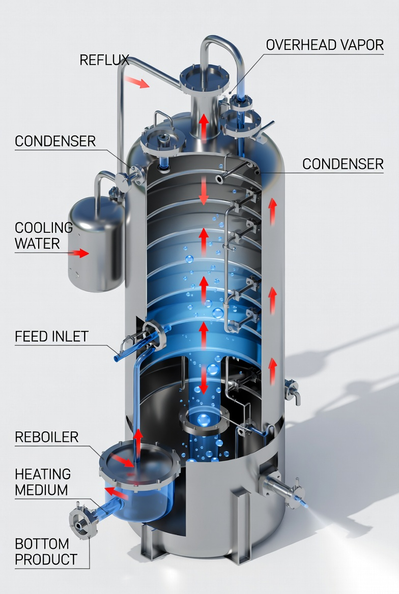 Trayed Distillation Column